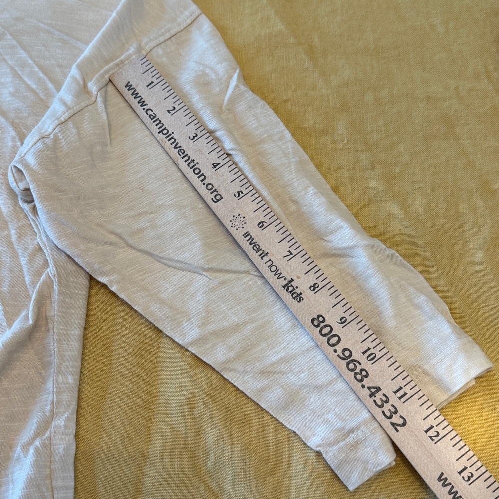 Paper Lace Relaxed Star-Back hi-low Top in natural ivory cotton elbow sleeves lg - Picture 8 of 9